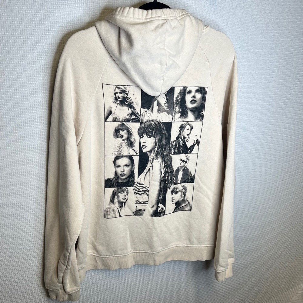 Taylor Swift The‎ Eras Tour Hoodie Beige Cream Graphic Concert Merch Small